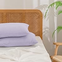 Vista 30 de BESTOUCH Funda de almohada 100% algodón lavado para cabello y piel, tacto de lino, suave, cómoda, transpirable, juego de 2 fundas de almohada