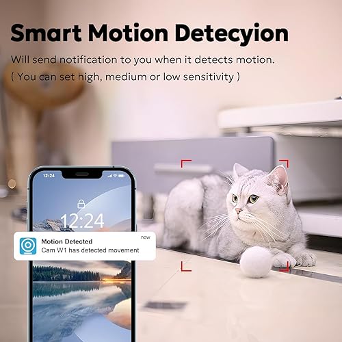 Miniatura 5 de owltron Cámara de seguridad panorámicainclinación para interiores 2K, cámara inteligente para seguridad en el hogar con detección de movimiento,
