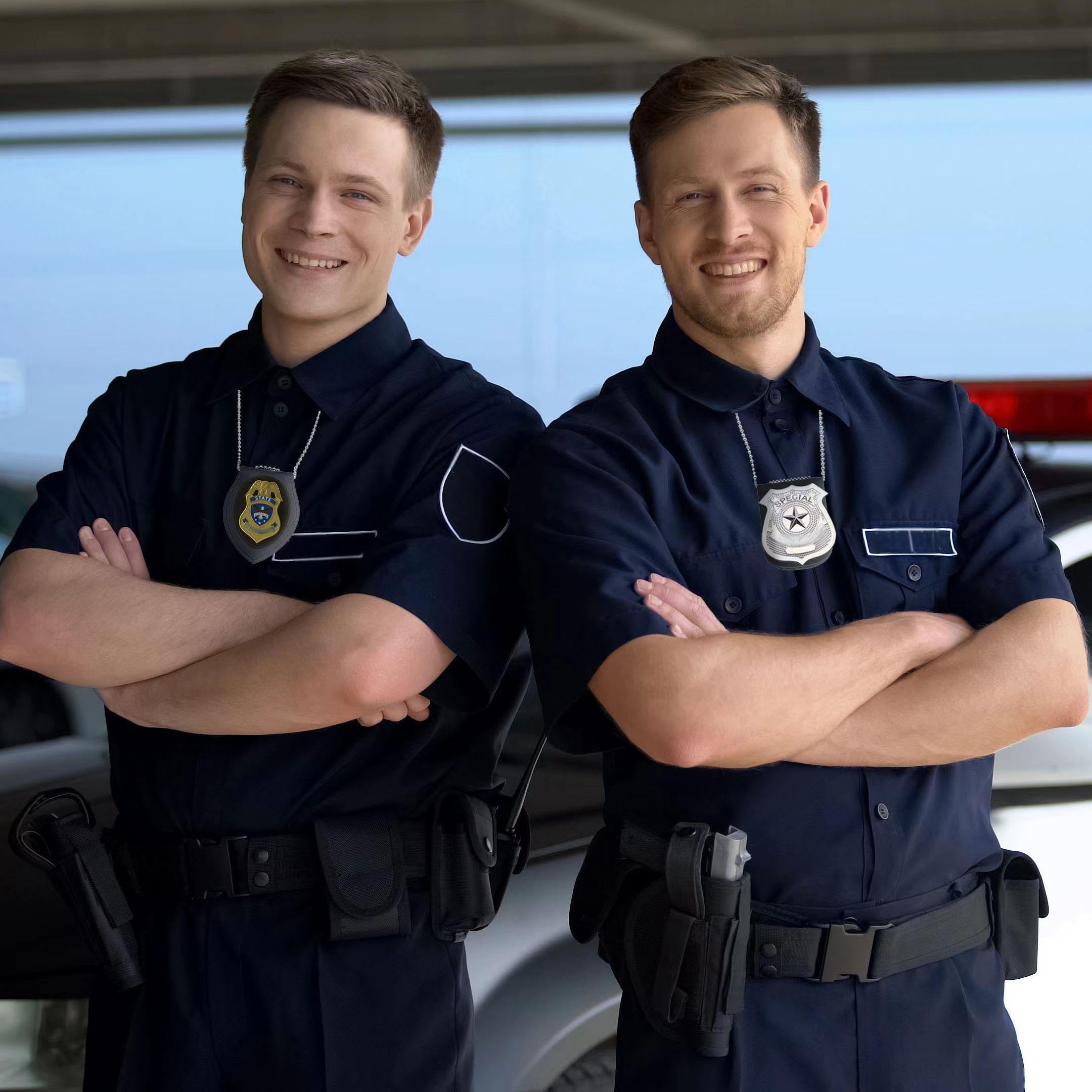 Amazon | 警察バッジホルダー 牛革製 ユニバーサル ブラック レザー