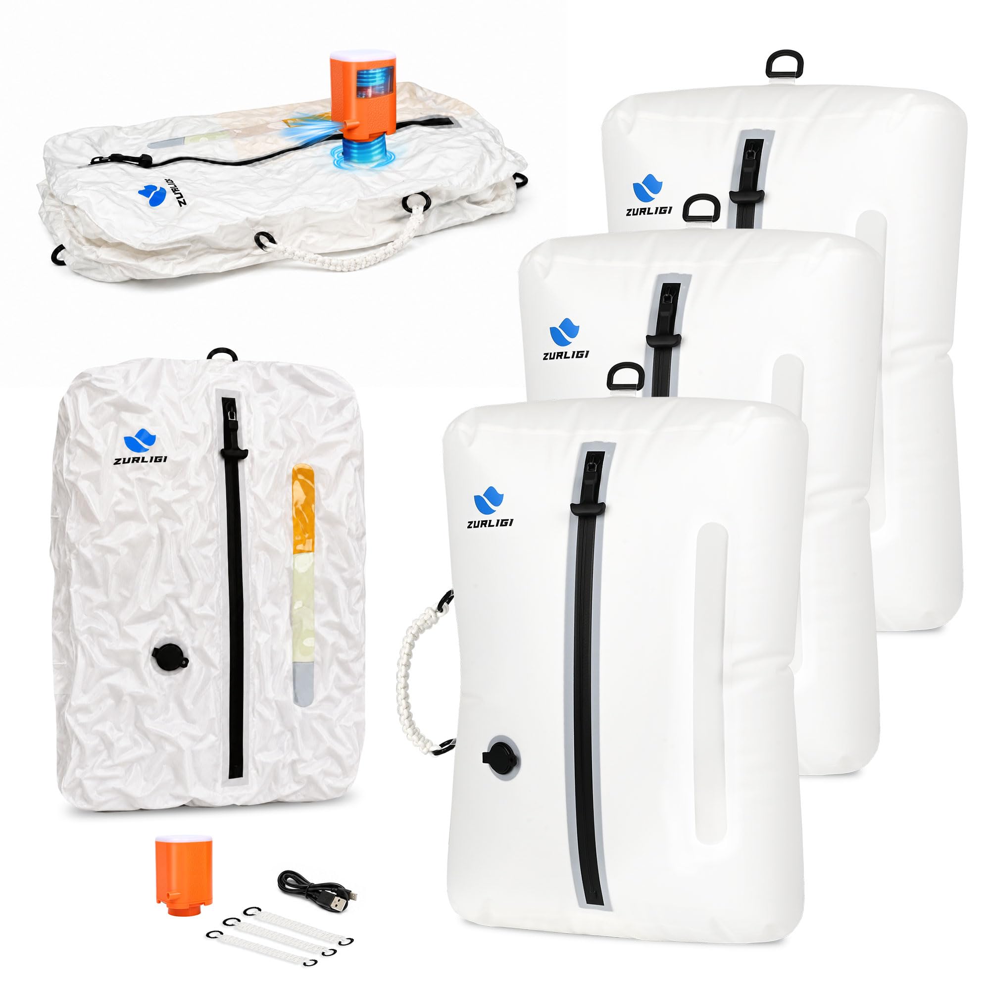 Zurligi Travel Vacuum Bags with Pump, Reusable Anti-Rip Durable Nylon Compression Packing Cube for Clothes, IPX8 Waterproof Vacuum Compression Bags with Handle for Carry-On Luggage & Travel Gear — image 1