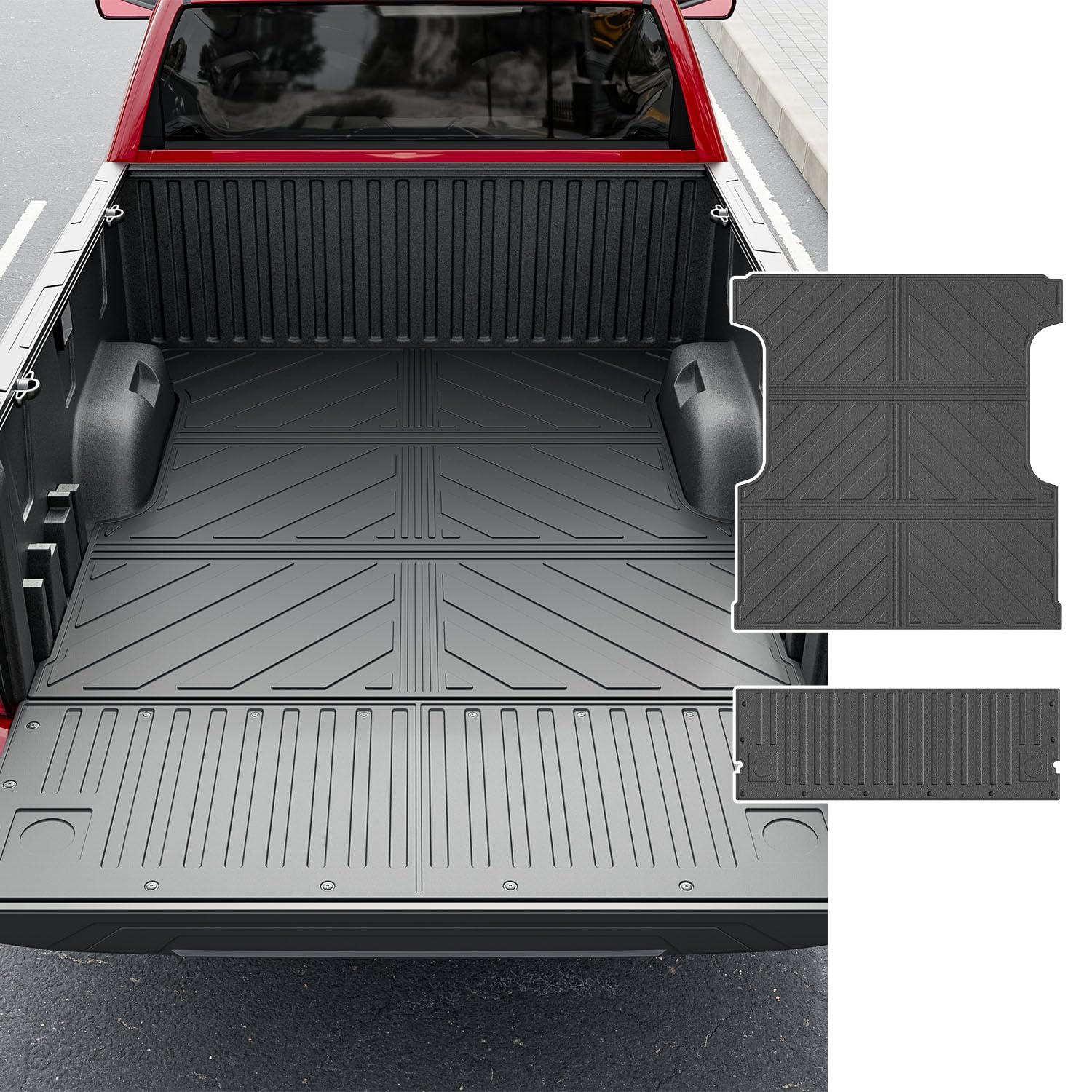 powoq 5.5FT Truck Bed Mat Compatible with 2022-2025 Toyota Tundra Bed Liner Cargo Mat Truck Liner TPE Tailgate Protector Replacement for 2022 2023 2024 2025 Toyota Tundra Accessories