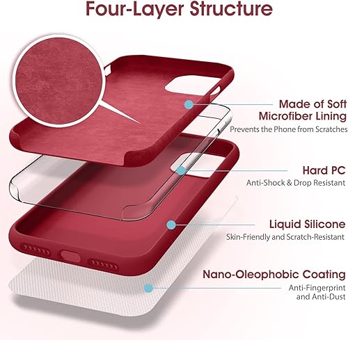 Miniatura 3 de Funda de silicona líquida para iPhone 11 (6.1 pulgadas), resistente a los arañazos, antihuellas, a prueba de golpes, funda protectora delgada, funda