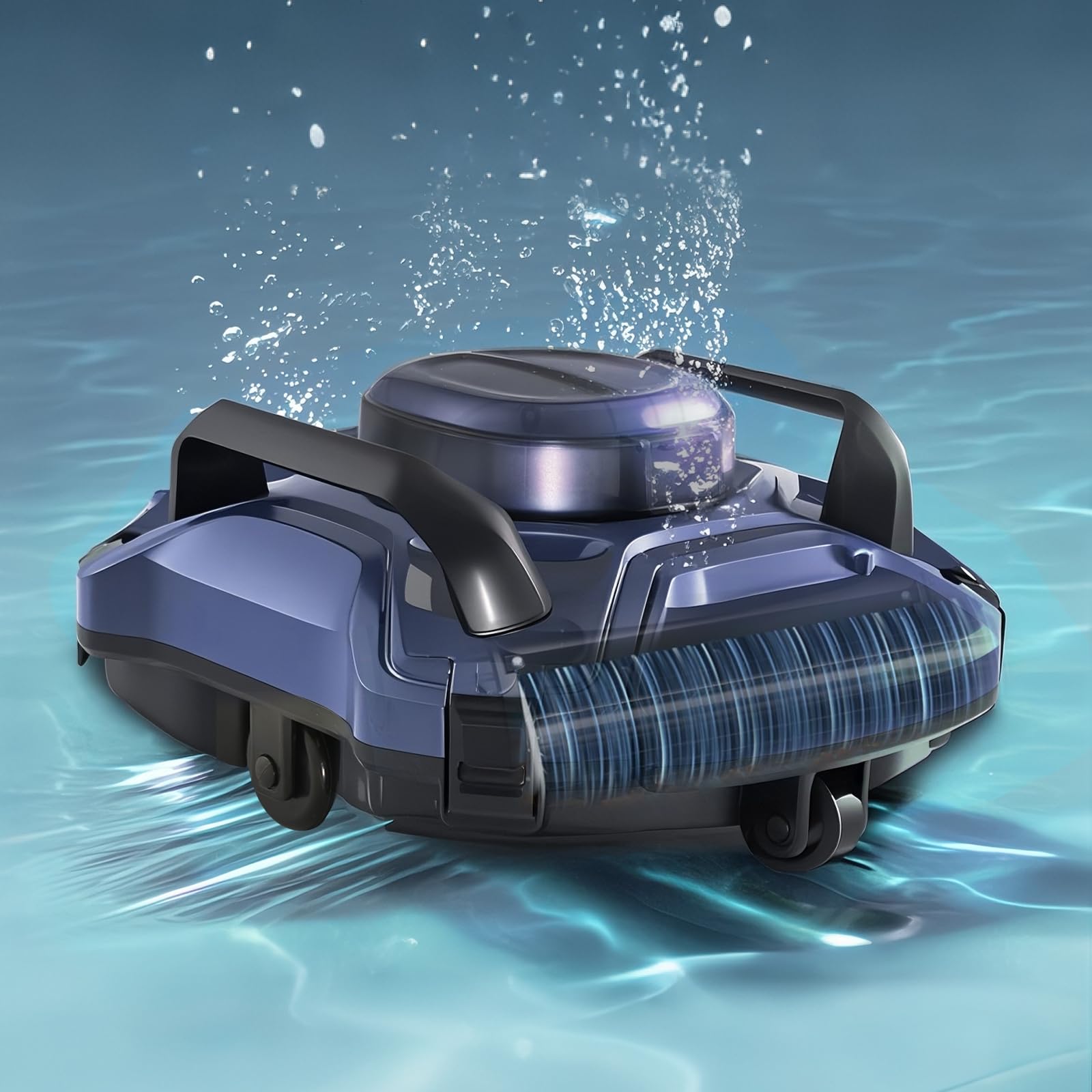 Uoark Cordless Robotic Pool Cleaner,Robotic Pool Vacuum Automatic Cleaning, Dual-Motor, Self-Parking,for Above/In Ground Swimming Pools (Blue)