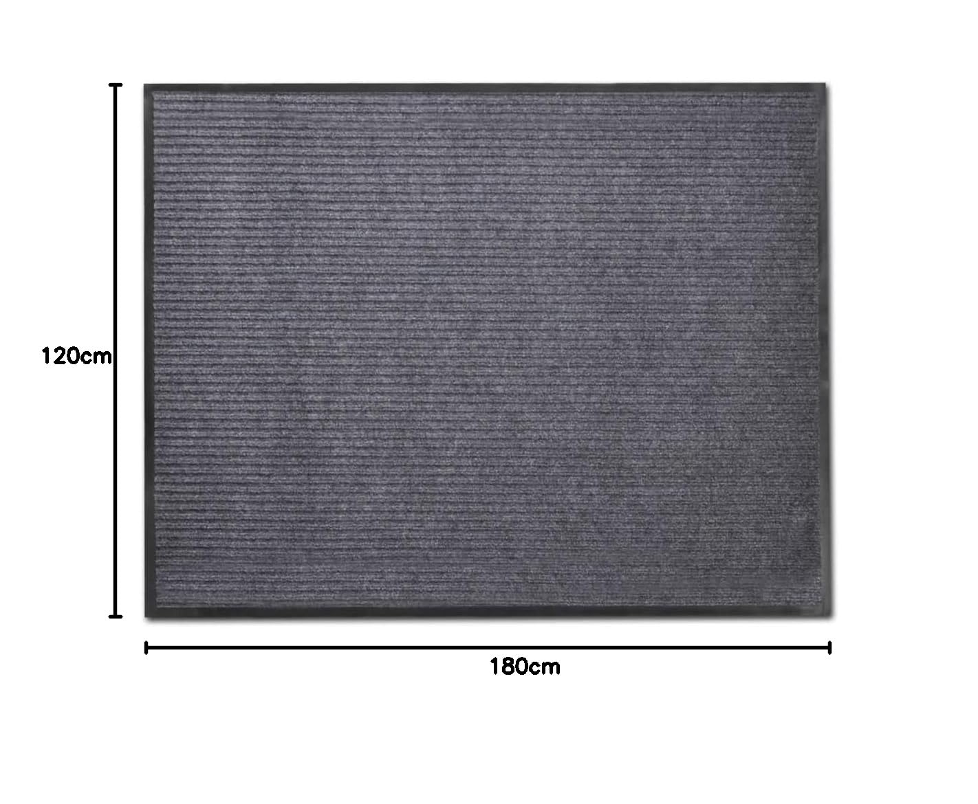 vidaXL Alfombra de Entrada Gris, 120 x 180 cm PVC