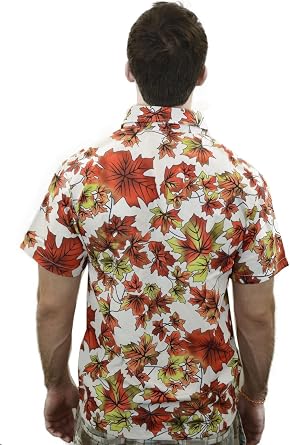 Tyler Durden Maple Leaf Leaves Hawaiian Shirt Fight Club Costume Replica