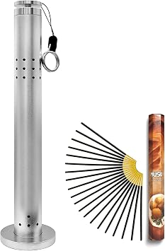 Aluminum Alloy Incense Holder for Sticks, Hanging Incense Burner Holder with Ash Catcher & Hook, Outdoor Incense Stick Holder, with 20 Incense Sticks, for Home, Outdoor, Camping, Meditation, Yoga, Spa