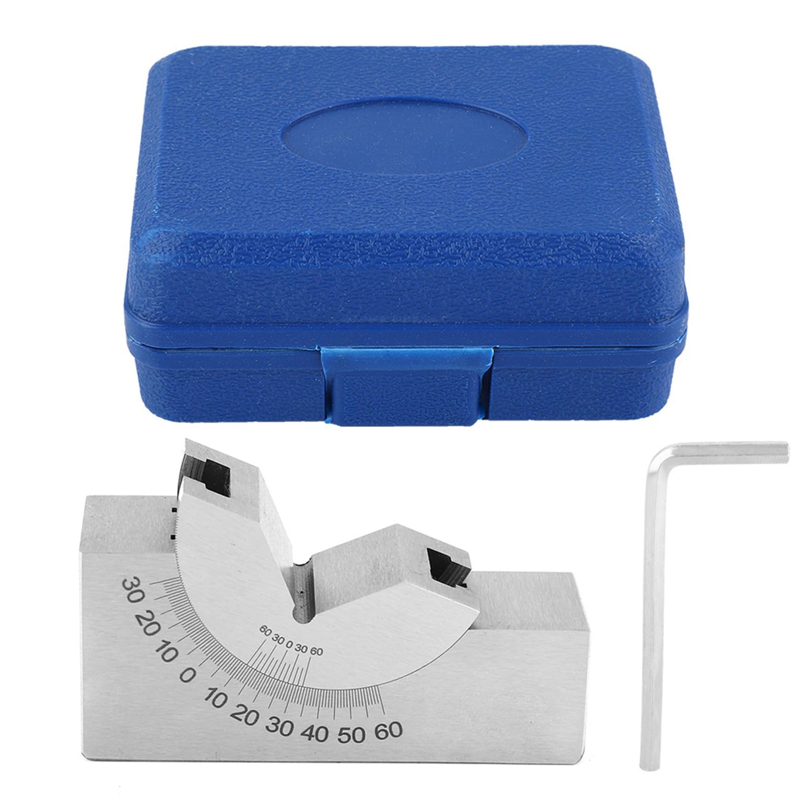 Zerodis V-Block mit Einstellbarem Winkel, Werkzeugstahl-Präzisions-Winkelfräsvorrichtung 75 X 25 X 36 Mm, 0 Bis 90 Grad Stufenlose Neigung, 0,01 Mm Geschliffene Flächen, für Benutzer von