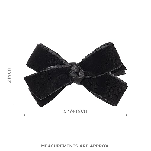 Miniatura 3 de HAIRBOWS - Lazos de terciopelo para niñas con un nudo envolvente en el centro en un clip, para todas las edades y tipos de cabello, lazo de 3