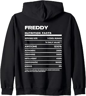 Freddy Nutrition Facts Name Funny Zip Hoodie