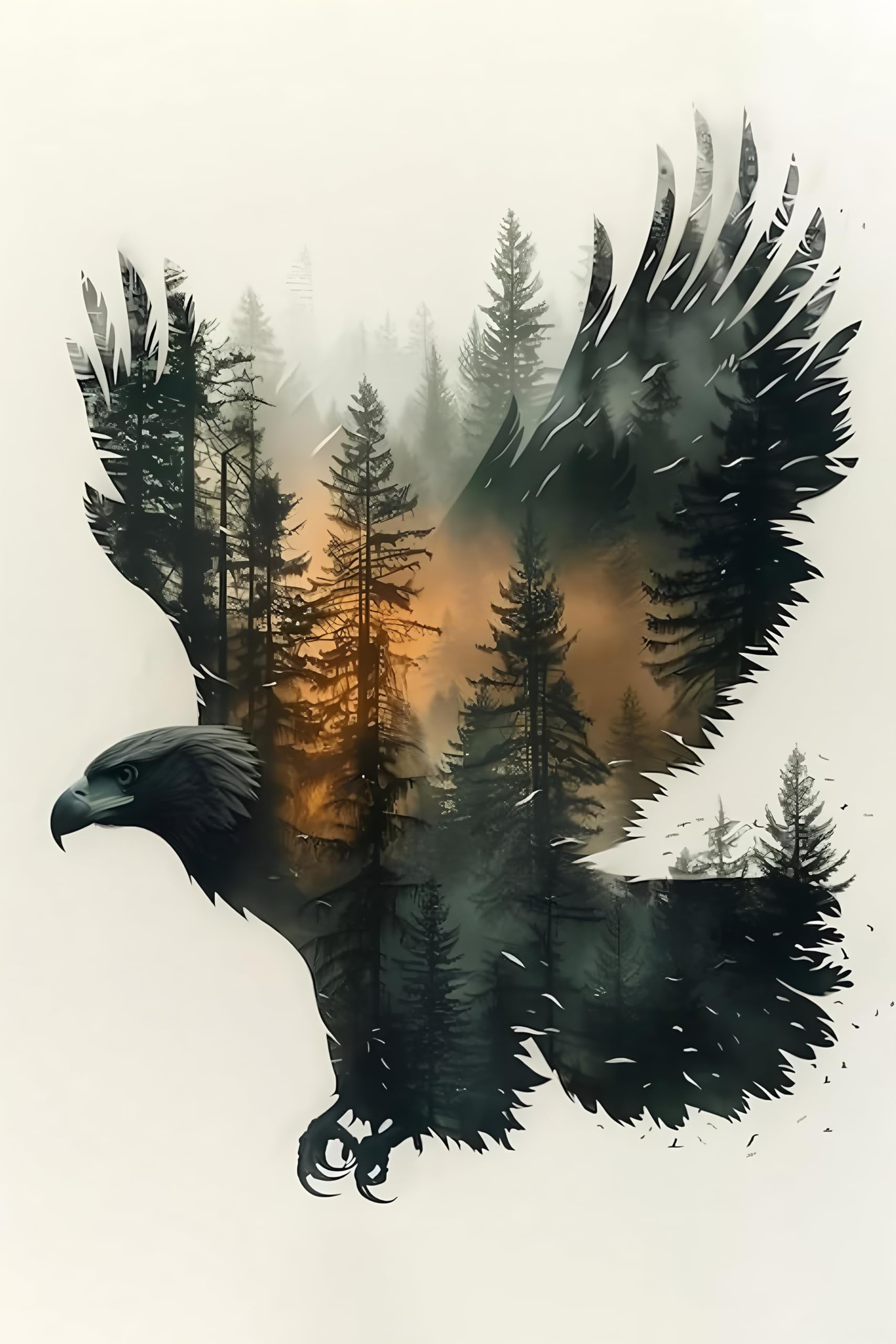 GMETINC Forest Eagle Diamond Painting Kits for Adults, Animal DIY 5D Diamond Art Kits Full Drill Diamond Dots Paintings with Diamonds Gem Art and