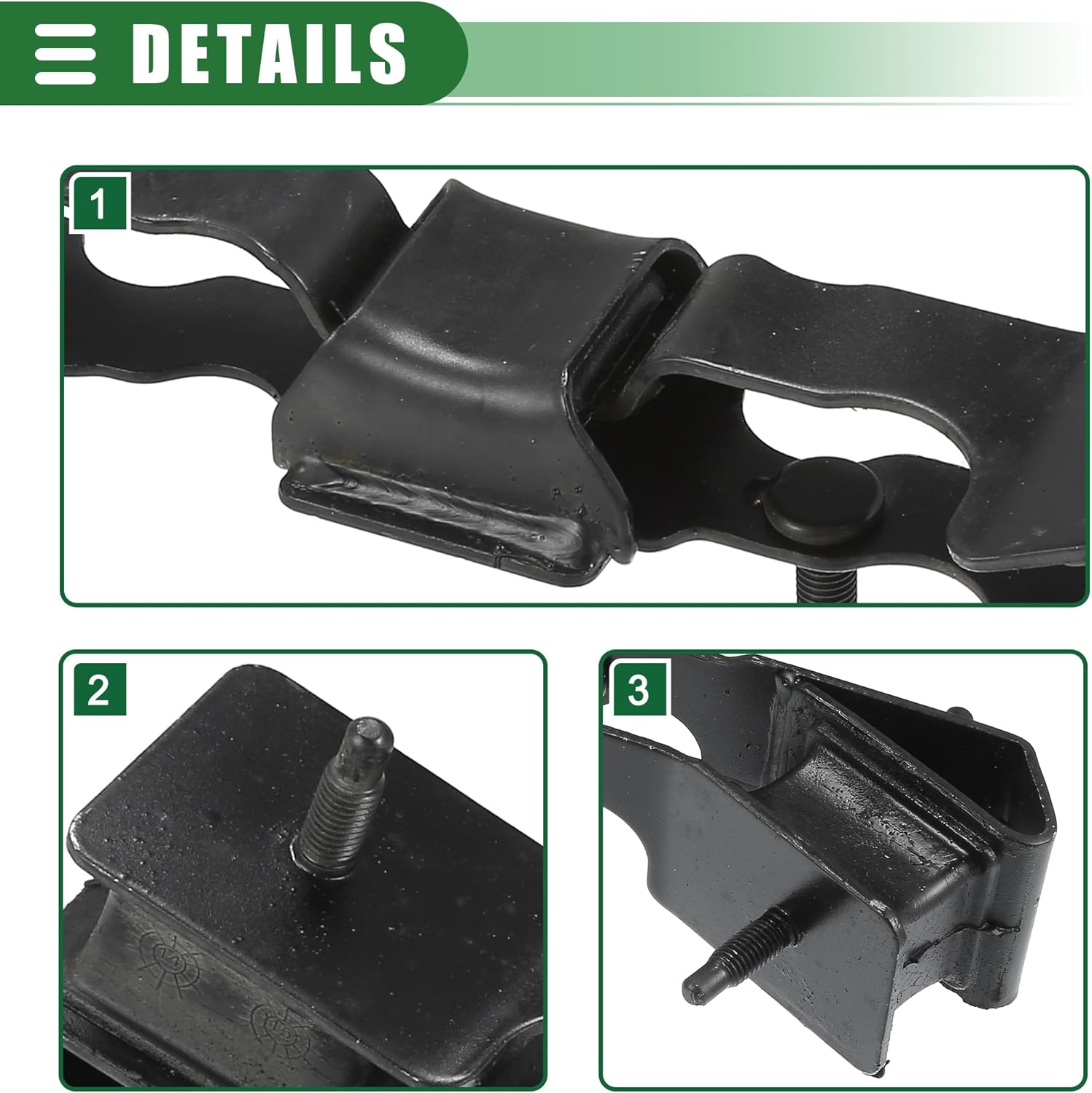 Motoforti Engine Motor Mount, Transmission Mount, for Jeep Wrangler 3.8L 2007-2011, No.52059945AB, Black