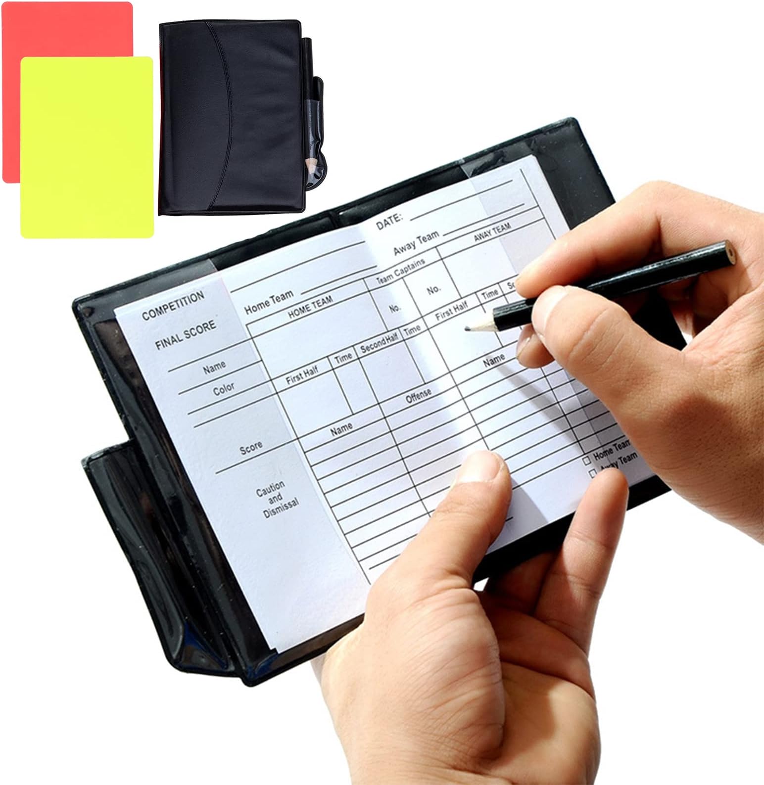 Referee Card Set, Sports Referee Kit, Red Card Yellow Card and Referee Bag, for Football Soccer