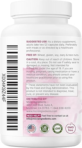 Miniatura 7 de Micro Ingredients Probióticos para mujeres 100 mil millones de UFC, 120 cápsulas vegetales  40 cepas de mezcla de probióticos para mujer con