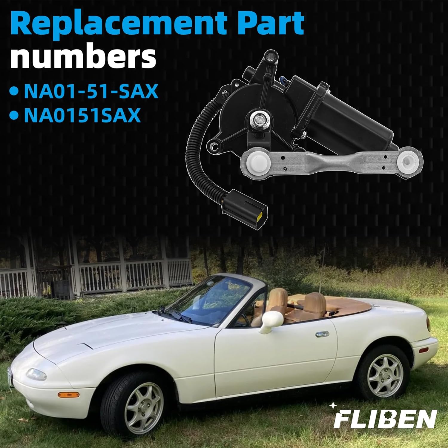 Passenger Right NA Headlight Motor Compatible with Mazda Miata 1990 1991 1992 1993 1994 1995 1996 1997,NA01-51-SAX,NA0151SAX