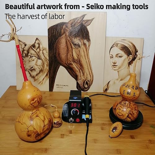 Miniatura 6 de Kit de quemador de madera, herramienta de combustión de madera, kit de quemador de madera de temperatura ajustable digitalmente, kit de herramientas