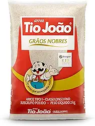 Arroz Branco Tio João Grãos Nobres - 2kg
