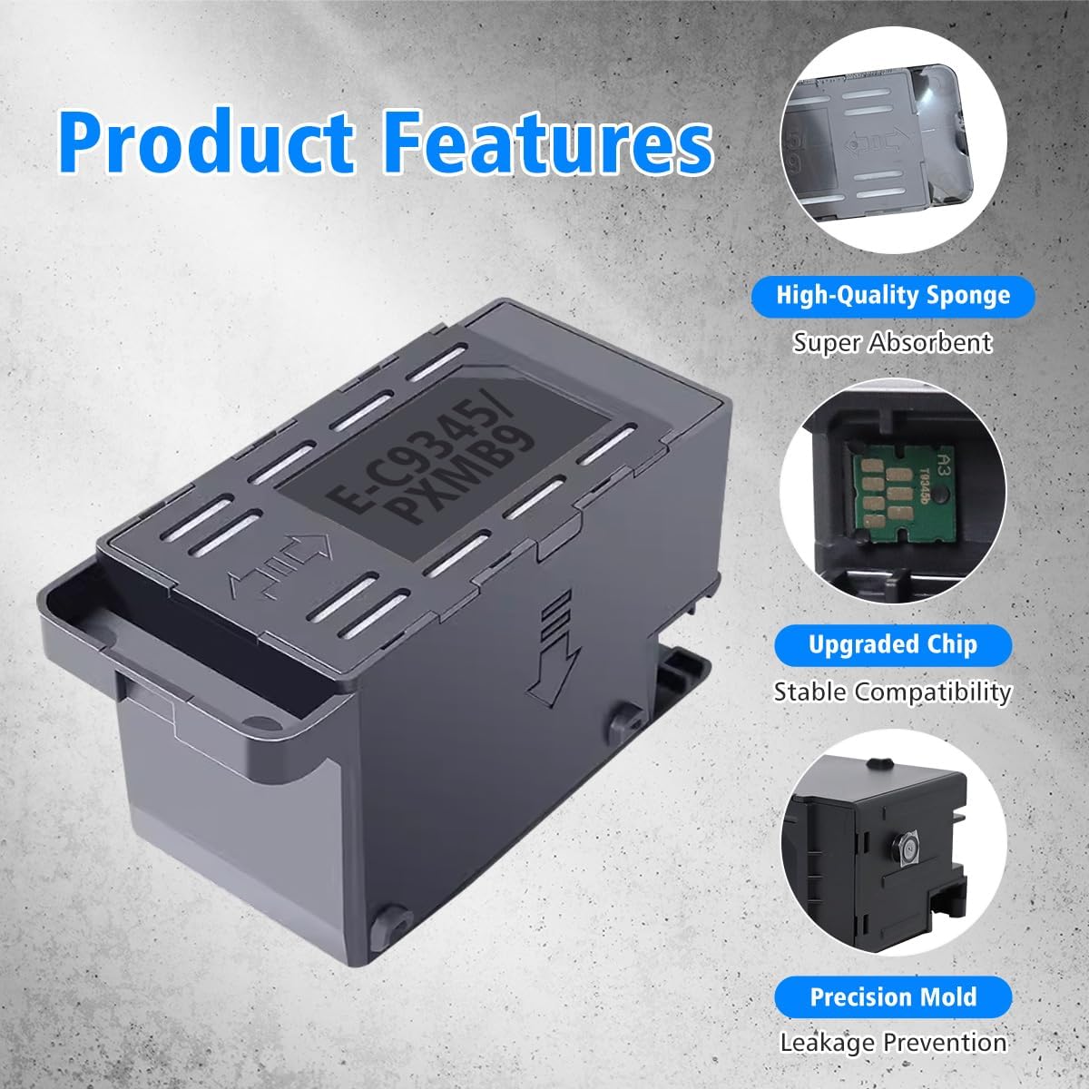 C9345 2 Pack/Set, C9345 Ink Maintenance Box for ET-5800 ET-5850 | Cartridges Replacement for ET5800 ET5850 ET-5880 ET-16600 ET-16650, Workforce Pro WF-7820 WF-7830 WF-7840 WF-7845,ST-C8000