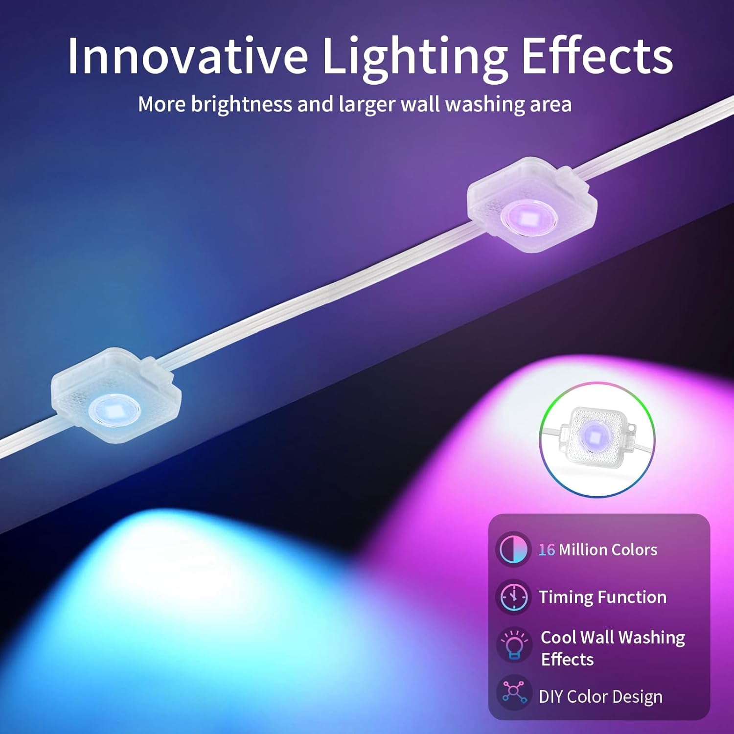 Permanent Outdoor Lights, 100ft with 72 LED Lights, IP67 Waterproof, 75 Scene Modes for Patio, Eave, Outdoor Decor, Compatible with Alexa, Google Assistant, White