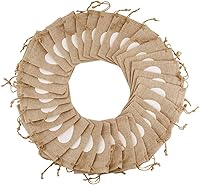 Vista 5 de Shallylu 50 bolsas de regalo de arpillera con cordón, bolsas de lino con cordón de arpillera, bolsas de joyería para bodas, cumpleaños, Navidad