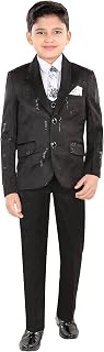 Joley Poley Boys Suit Set 5 Piece – Kids Formal Coat Pant Set with Blazer, Waistcoat, Shirt, Trouser & Tie | Kids Suit Set... Price In India
