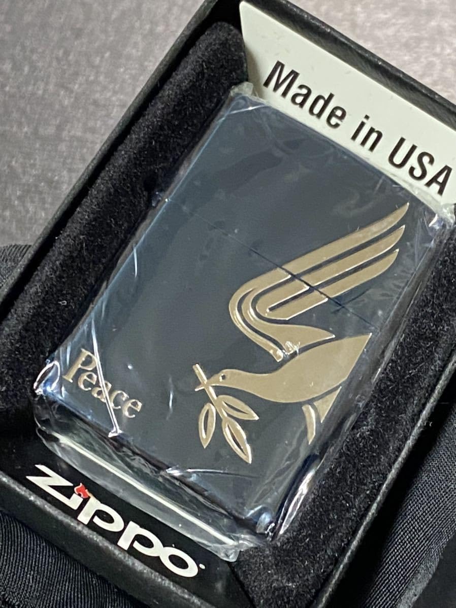 zippo ピース シルバー刻印 ブルーチタン 限定品 2007年製 ②