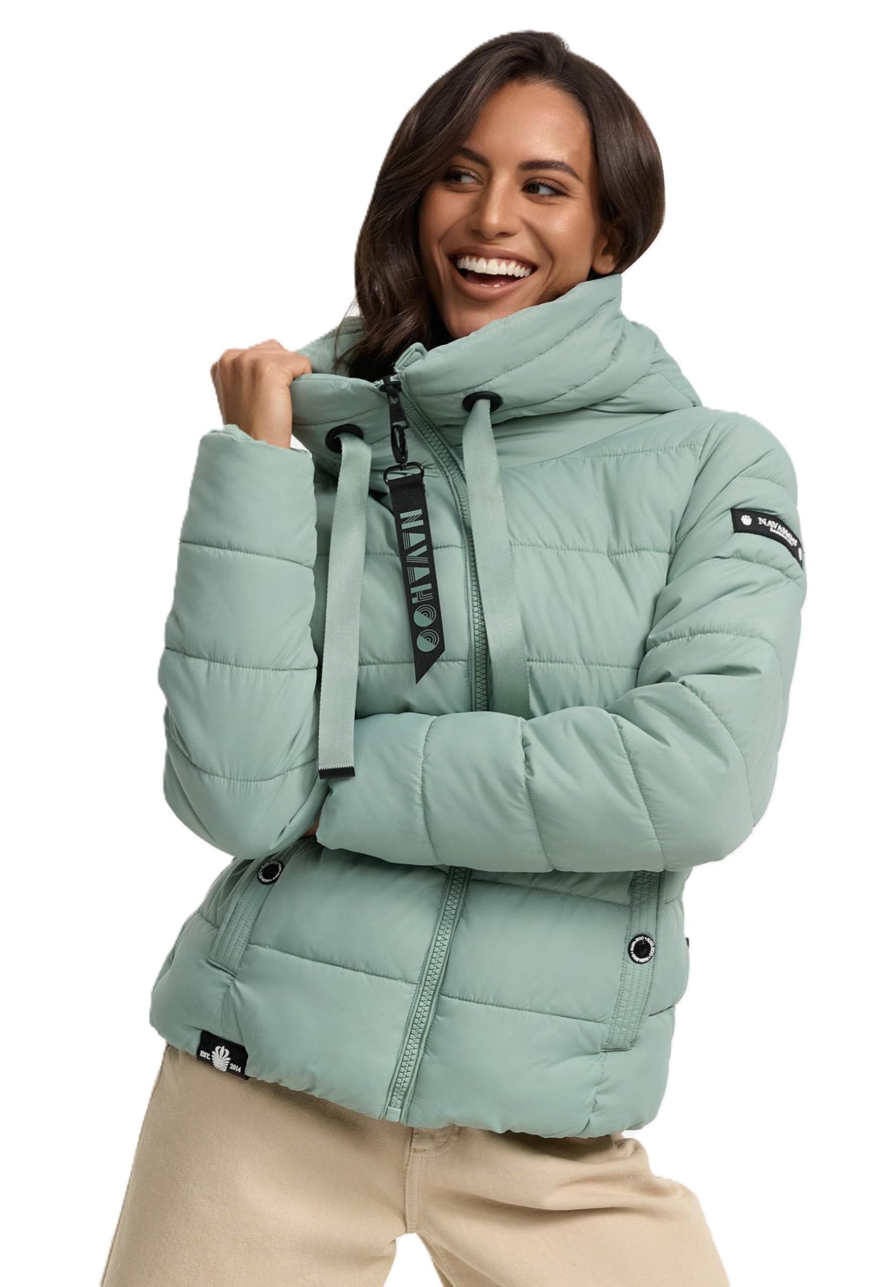 Navahoo B930 Veste d'hiver matelassée pour femme Col montant doublé