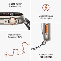 Vista 5 de Apple Watch Ultra 2 [GPS + Celular 49mm] Reloj inteligente con caja de titanio resistente y correa Alpine Loop Indigo Media. Rastreador de fitness