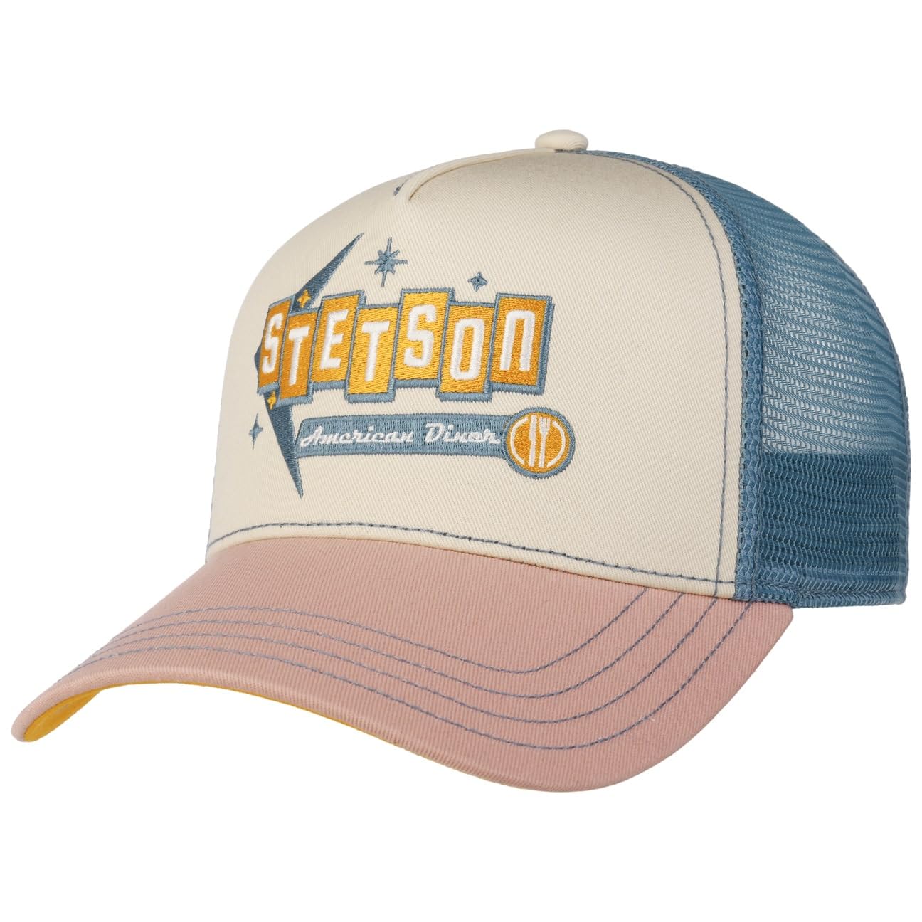 Stetson American Diner Trucker Cap Chino Twill Mesh Men Spring Summer Rose