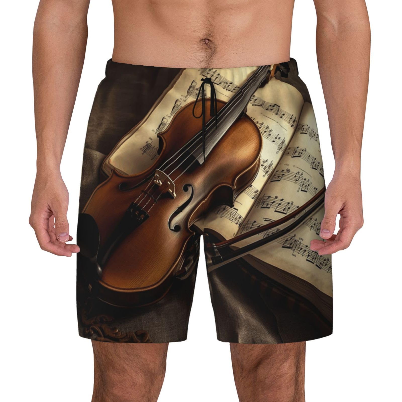 Short de bain pour homme violon et livre à séchage rapide - 8