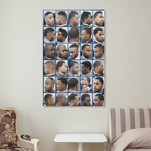 Miniatura 7 de Póster de corte de pelo corto afroamericano de peluquería para sala de belleza, arte de pared, póster artístico y arte de pared, impresión moderna