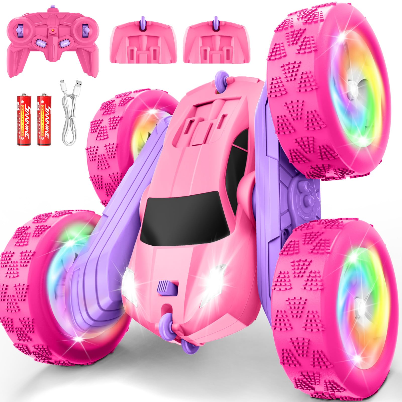 Remote Control Car RC Cars for Girls 2 4 GHz Double Sided RC Crawler with Upgraded USB-C Modular