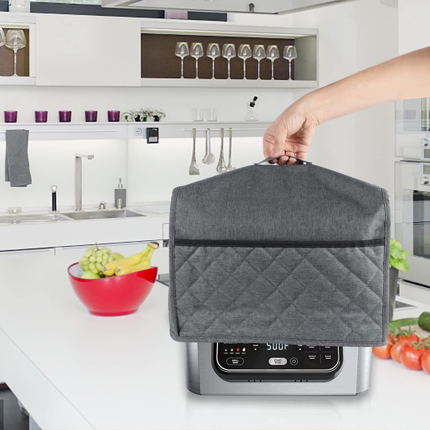 Staubschutz-Abdeckung Für Ninja Foodi Grill AG301 AG302 AG400 – Wasserabweisend, Mit 2 Zubehörtaschen