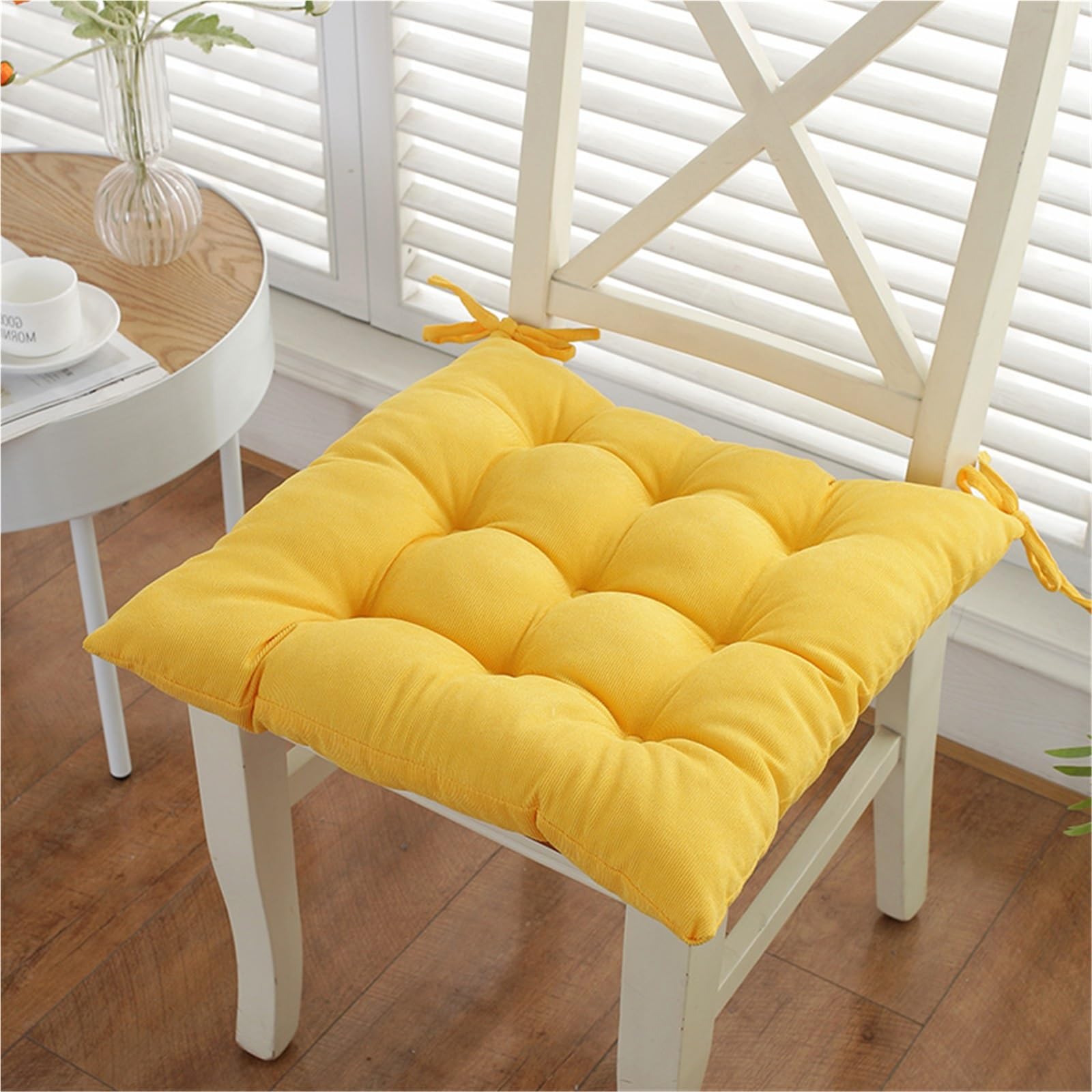 Coussin de chaise en velours côtelé épais lot de 2 galettes de fauteuil assise