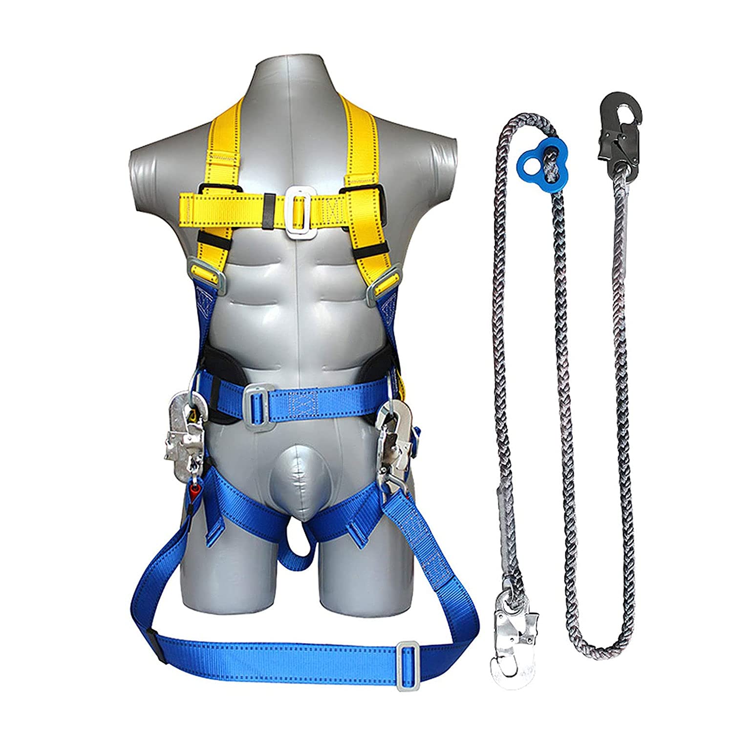 Kit Di Sicurezza Anticaduta Imbracatura Completa E Ponteggi Gancio Cordino, Regolabile Personale Lavoro Aereo Dispositivi Di Protezione Anticaduta Per Lavoro Copertura Arrampicata