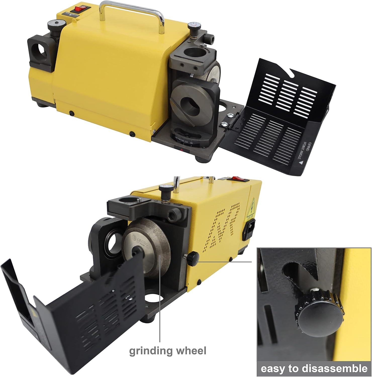 TECHTONGDA Drill Bit Grinder Sharpener Angle Grinding for ф3-ф20mm Drill Bits