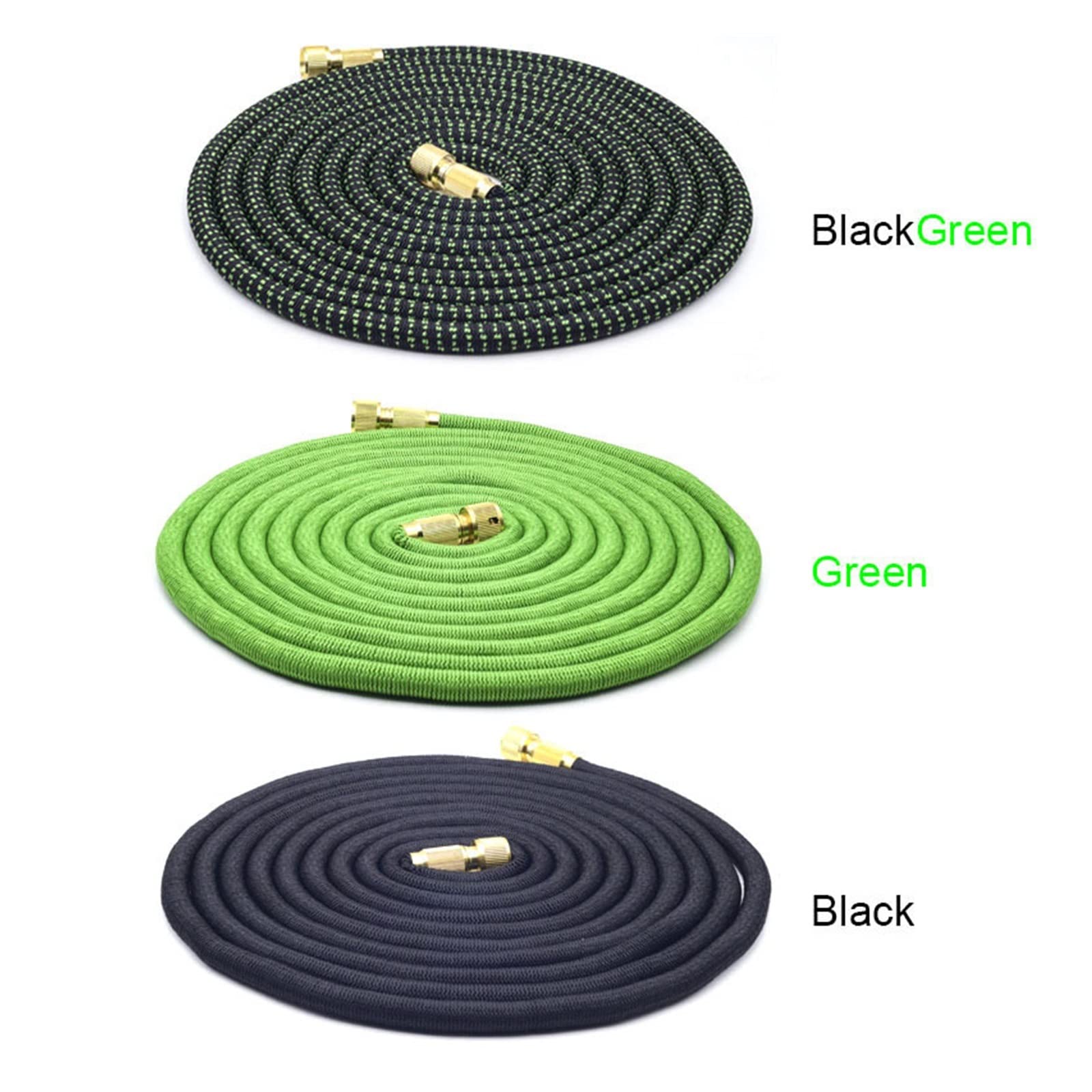 Manguera de riego extensible for jardín, manguera agua for lavado coches, mágica Flexible, herramientas, triangulación envíos CirculacióN Fluida(Black green with gun,75ft)