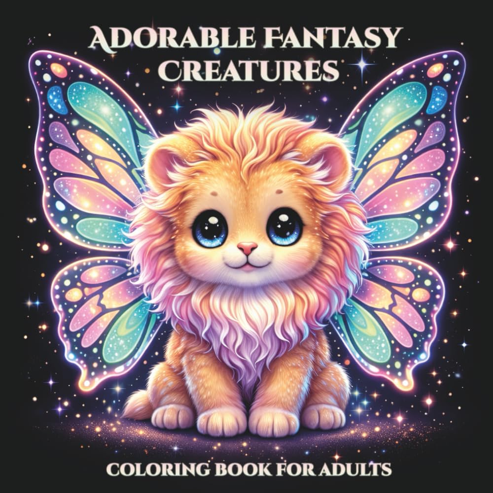 Adorable Fantasy Creatures Coloring Book for Adults: Kawaii Creature Companions from Magical Worlds