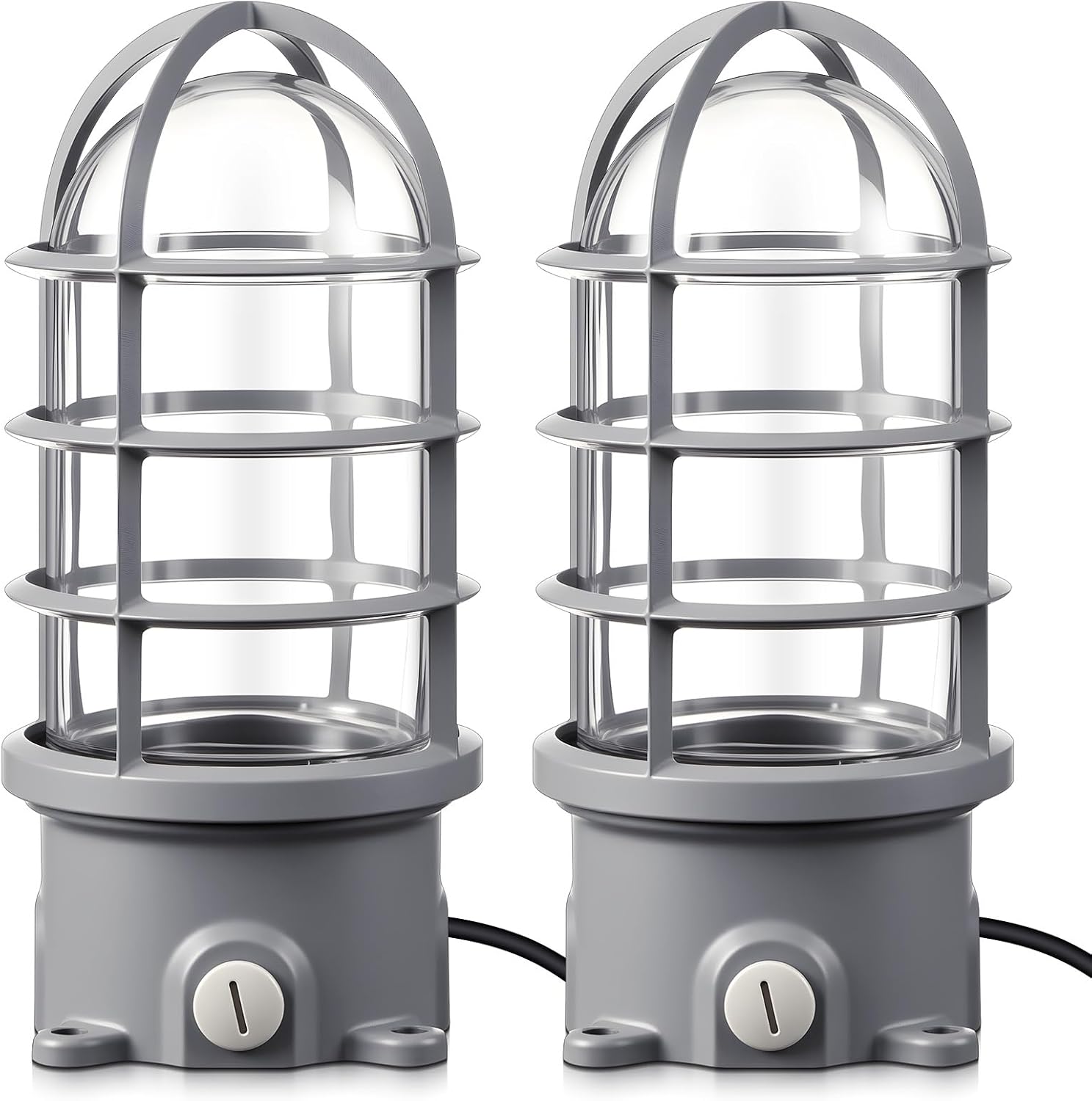 Lewtemi 2 Pcs Vandal Resistant Security Light, Industrial Vapor Tight Wall Sconce, Incandescent Utility Ceiling Mount Light Fixture, Indoor Outdoor Use, Max 150w, Bulb Not Included (Brass-Colored)