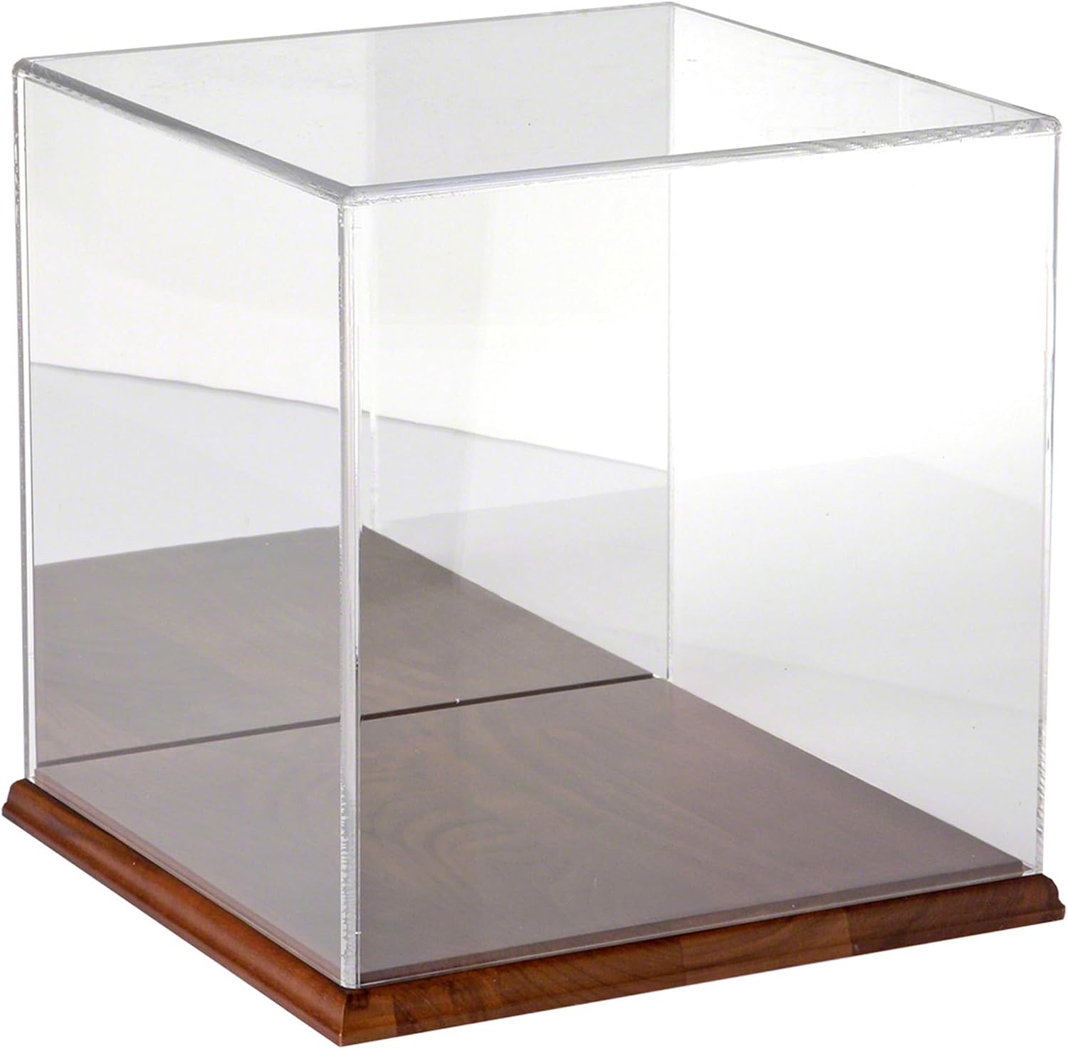 Plymor Clear Acrylic Display Case with Clear Base, 10" x 10" x 10"