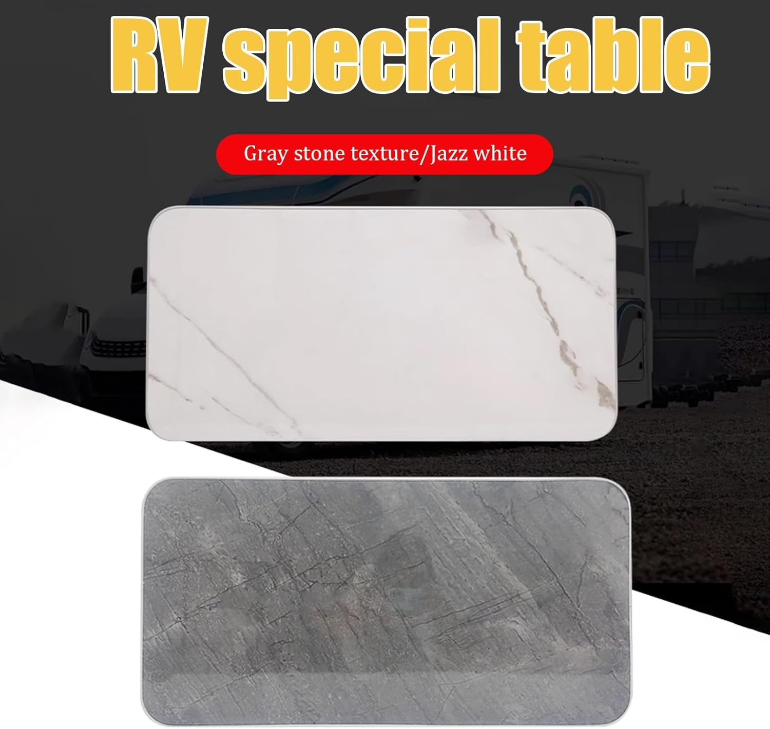 Rv Dinette Table, Rv Table Top, Rvs Dining Tables Replacement, With 2 Cup Holders, Removable, Wear-Resistant Surface, For Yacht, Camper, Marine(Gray)