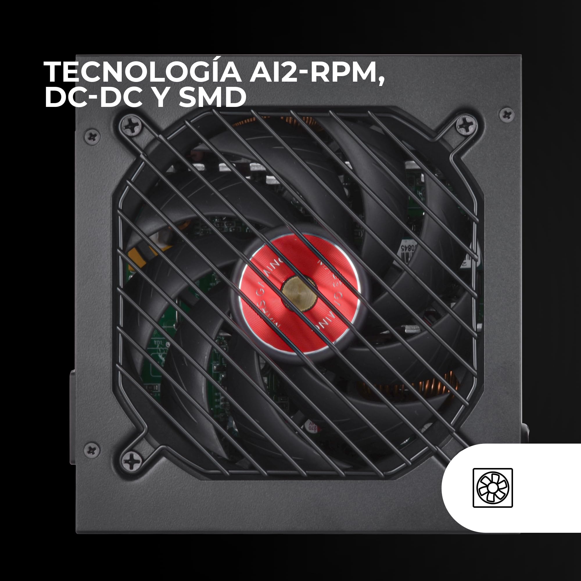 Mars Gaming MPVU750SI, Alimentatore ATX 750W, 10 Anni di Garanzia, 80 Plus Silver, +87% Efficienza, Tecnologie AI2-RPM, DC-DC e SMD, PFC Attivo, Condensatori Giapponesi Toshin Kyogo 105º, Rosso