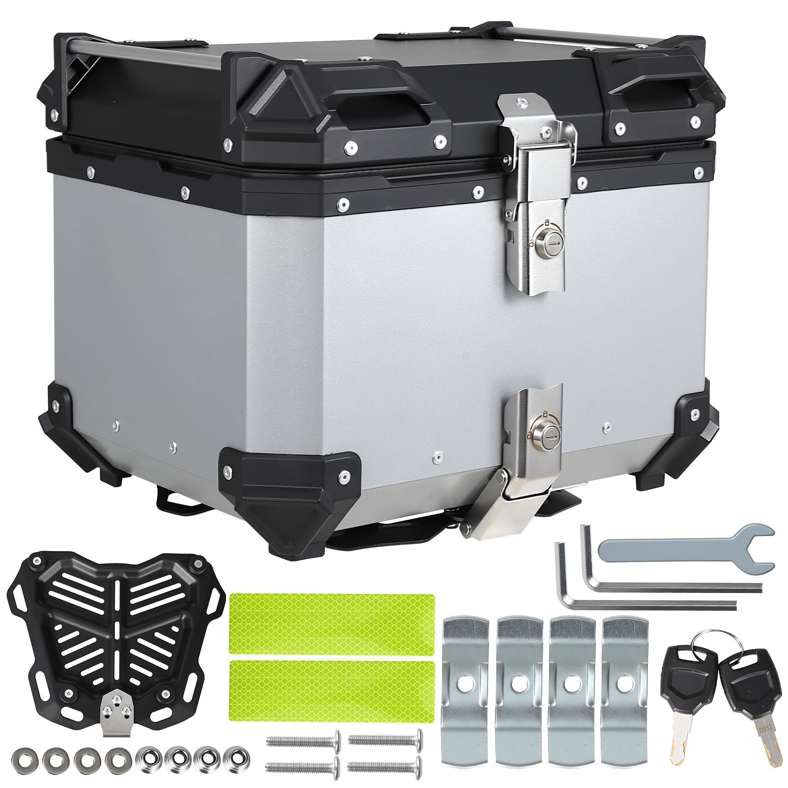Amazon | 65L 大容量 アルミ合金製 バイク用リアボックス 耐衝撃