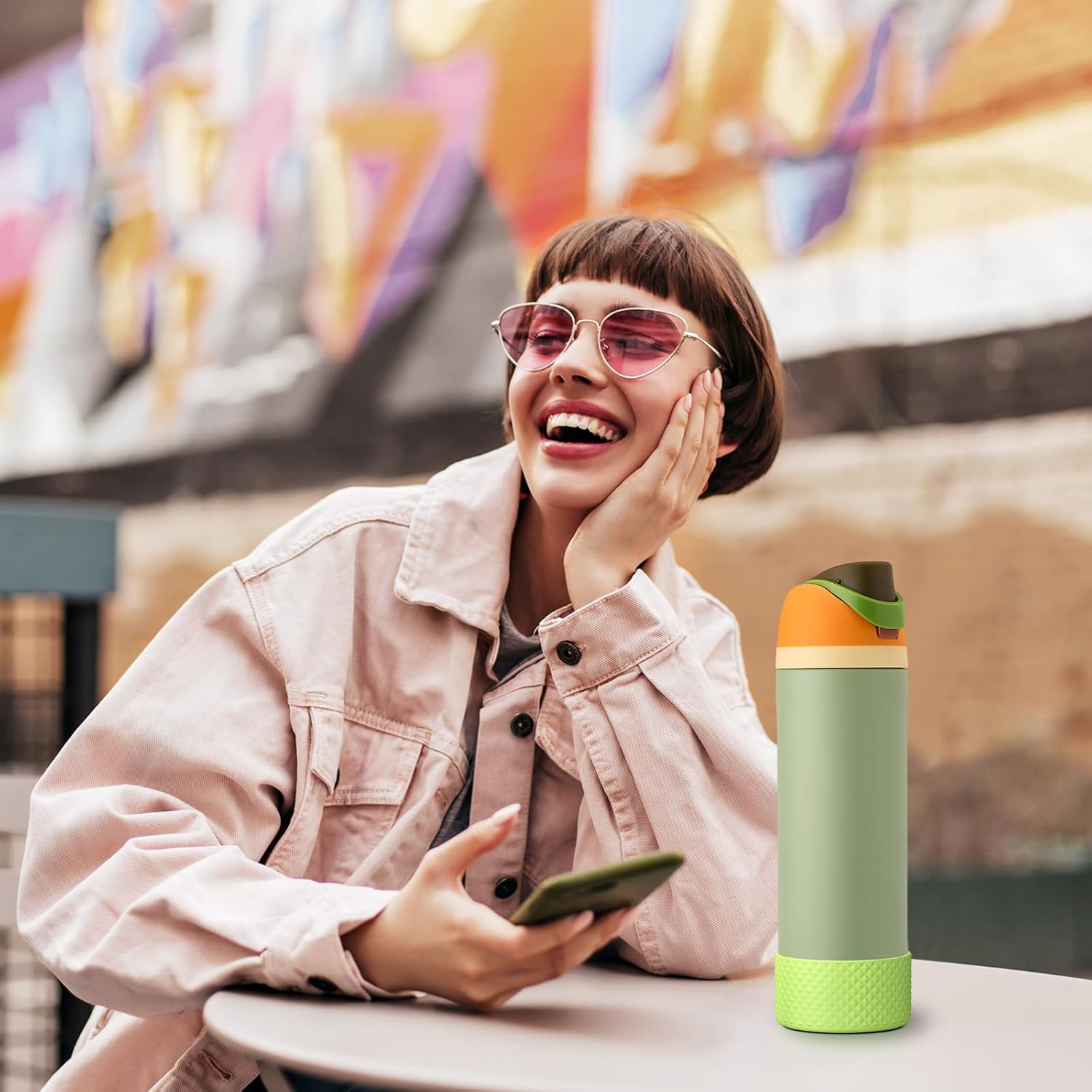 yoelike Diamond Silicone Water Bottle Boot for Owala, Anti-Slip Protective Sleeve for FreeSip/Twist/Flip, Watter Bottle Accessories, Bottom Bumper Cover, Dishwasher Safe, BPA Free - Image 5