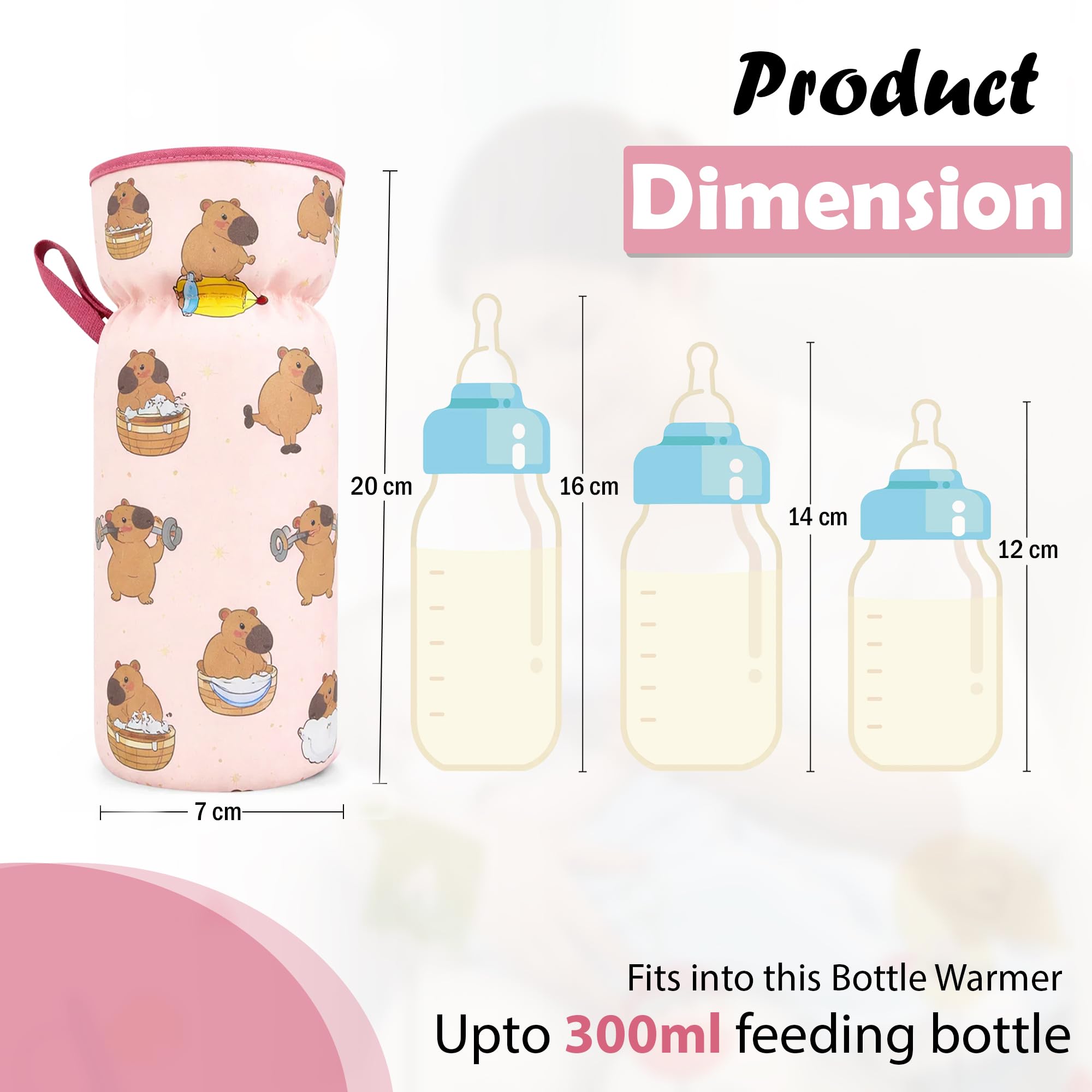 GLUN® 2 Piece Cute Panda Printed Infant Feeding Bottle Sleeves with Lanyard, Keep Warm Baby Drinking Cushiony Cotton Cover, Baby Glass Bottle Insulator Bottle Protector