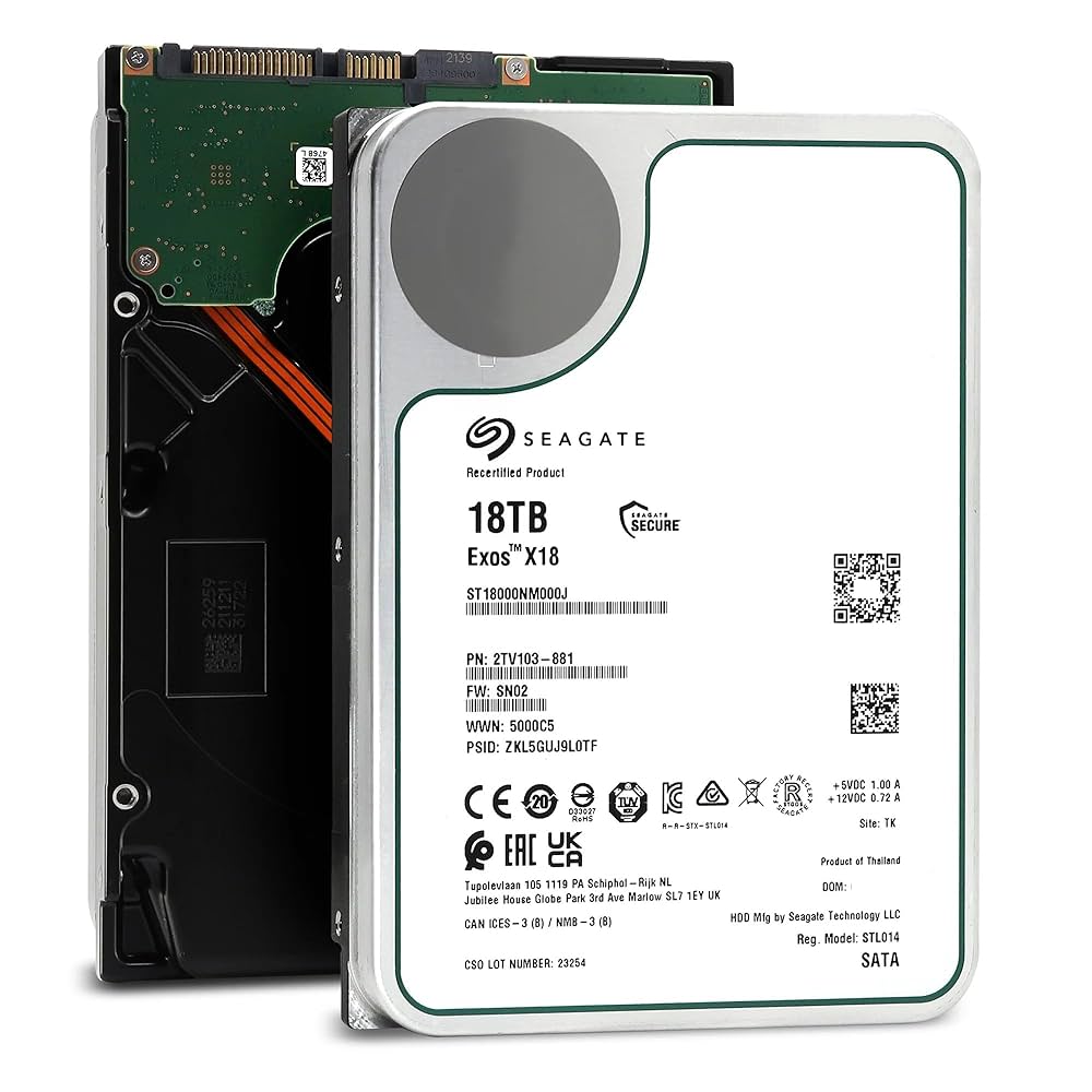 Seagate EXOS X18 18TB ST18000NM000J Interne Server