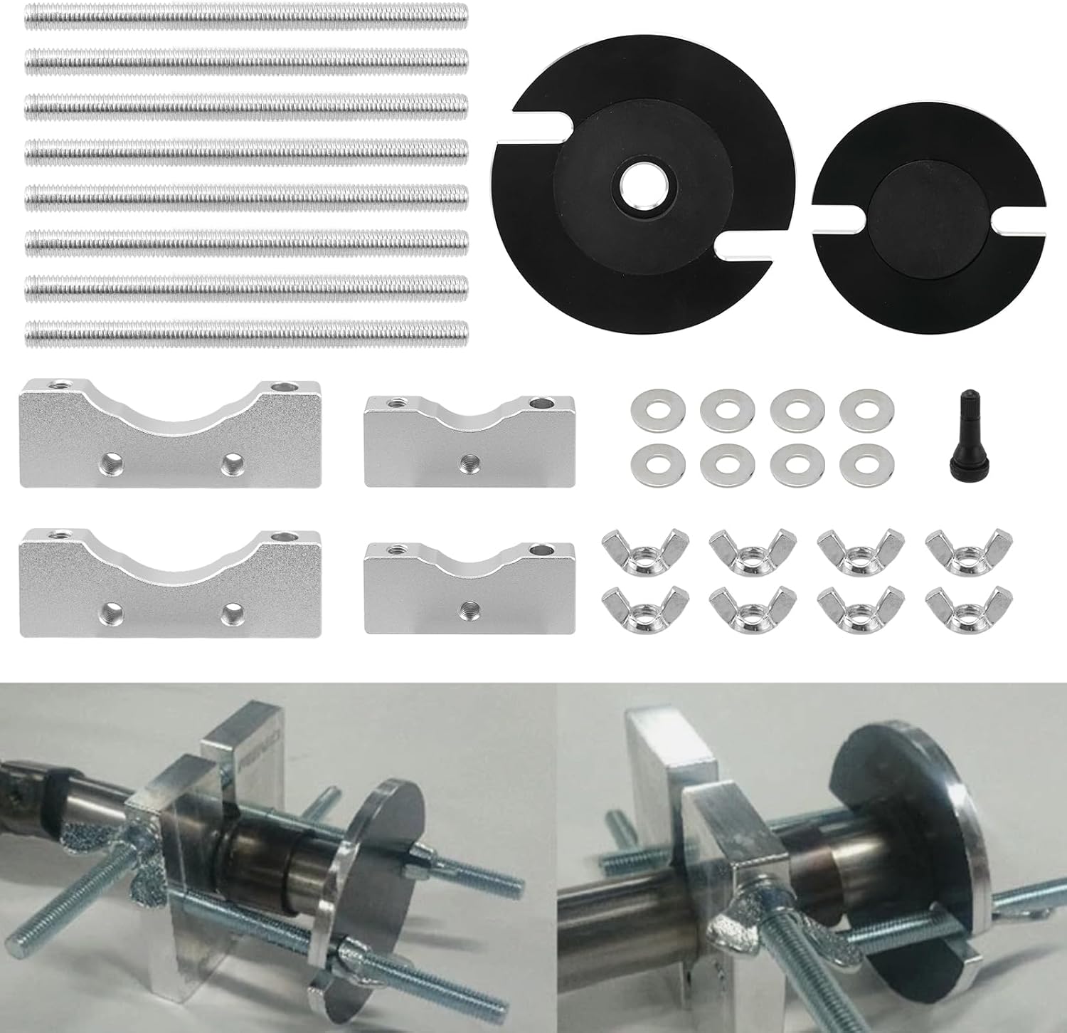 Sporacingrts 2-Stroke Motorcycle Exhaust Pipe Dent Repair Kit, Universal Stainless Steel Dent Removal Tool Compatible with 50cc–300cc 2-Stroke Dirt Bikes, Includes Air Valve and Sealing Plugs