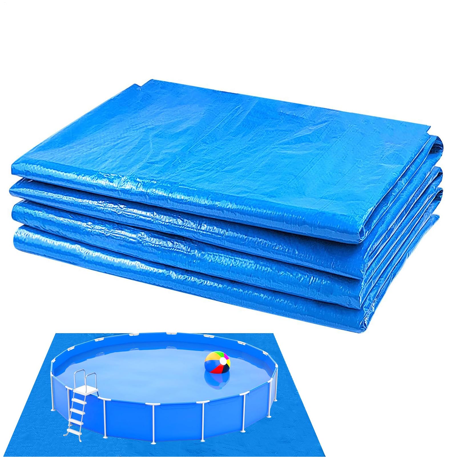 FANGZ 9ft/11ft/13ft/16ft Pool Pad, Square Pool Liner Pad for AboveGround Pools, Puncture-Resistant Under Mat, Protective Pools Ground Cloth for Concrete, Lawn