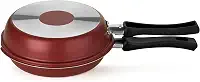 Multiflon, Frigideira Dupla, Aluminio Antiaderente, Vermelho, Linha Versátil, 18 Cm Resistente Durável e Saudável