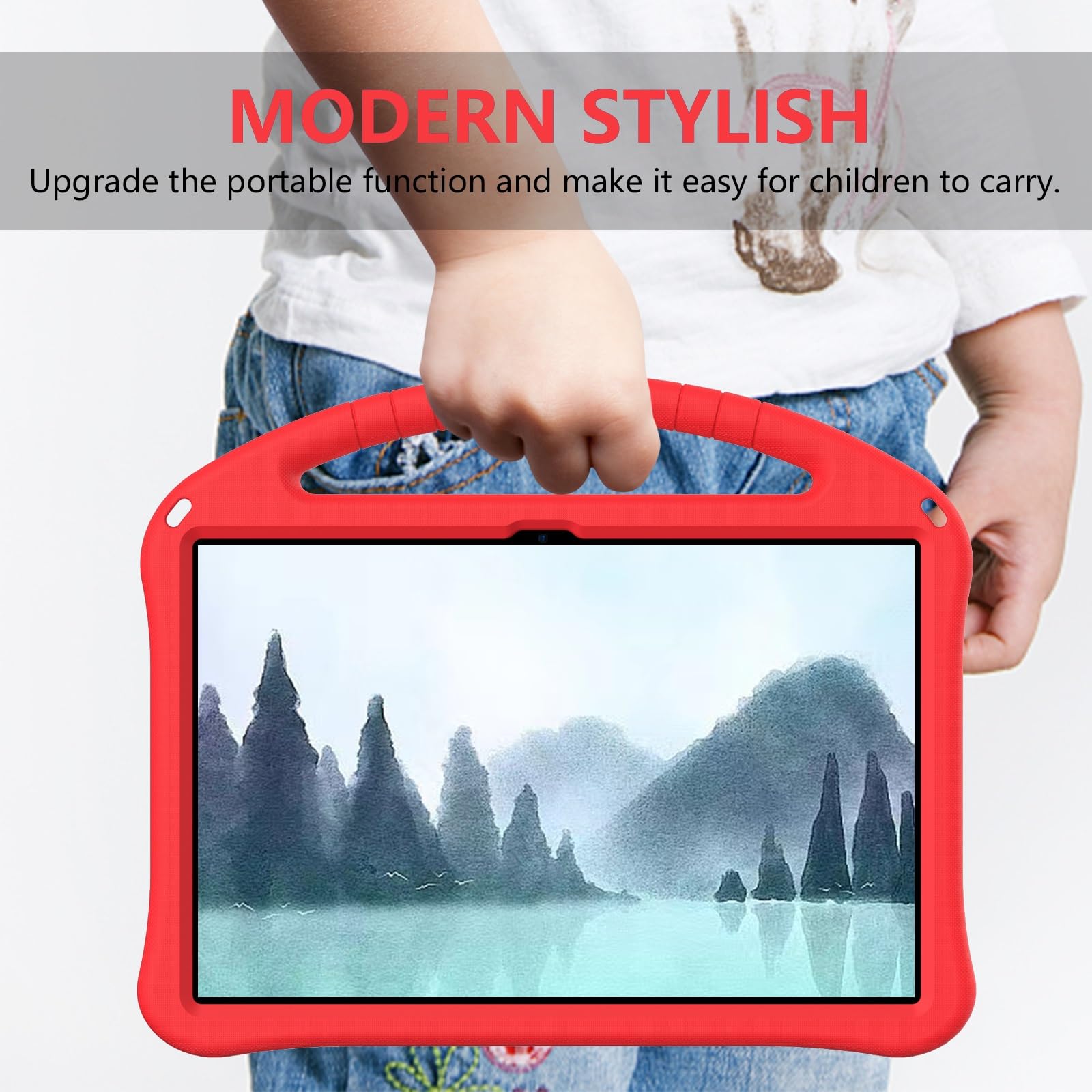 Custodia protettiva per tablet PC Custodia per bambini compatibile con Lenovo Tab P12/Tab Pad Pro 12,7 pollici Custodia per tablet, custodia protettiva antiurto, resistente agli urti con manico