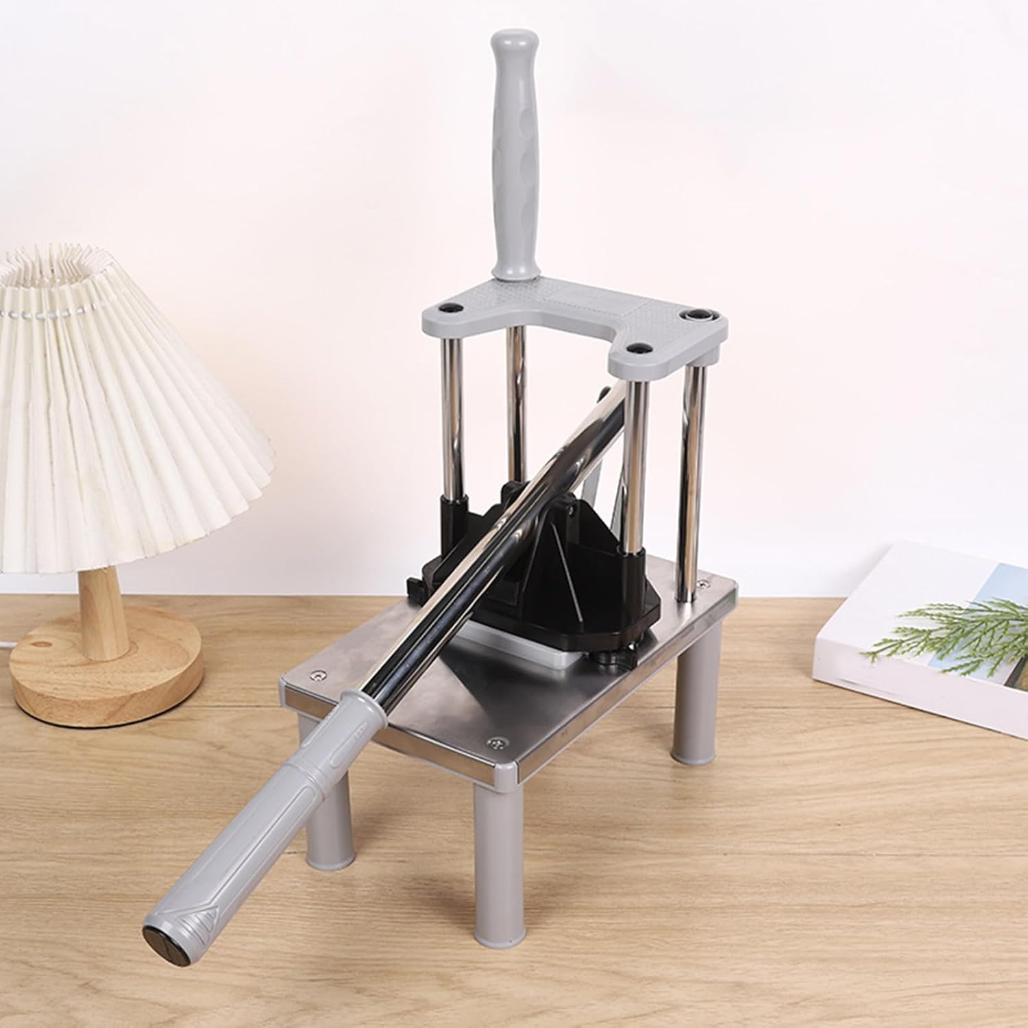 Potato Slicer - Stainless Steel Kitchen Chopper | Professional Potato Cutter Set with 2 Blades, Heavy Duty, Perfect for Home, Restaurant, Commercial Use, Easy Prep, Food Accessory